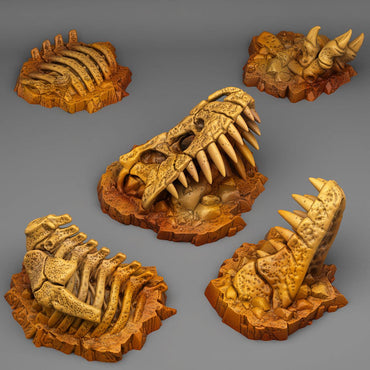 3D Printed Fantastic Plants and Rocks FOSSILIZED T-REX 28mm - 32mm D&D Wargaming (Online Only)