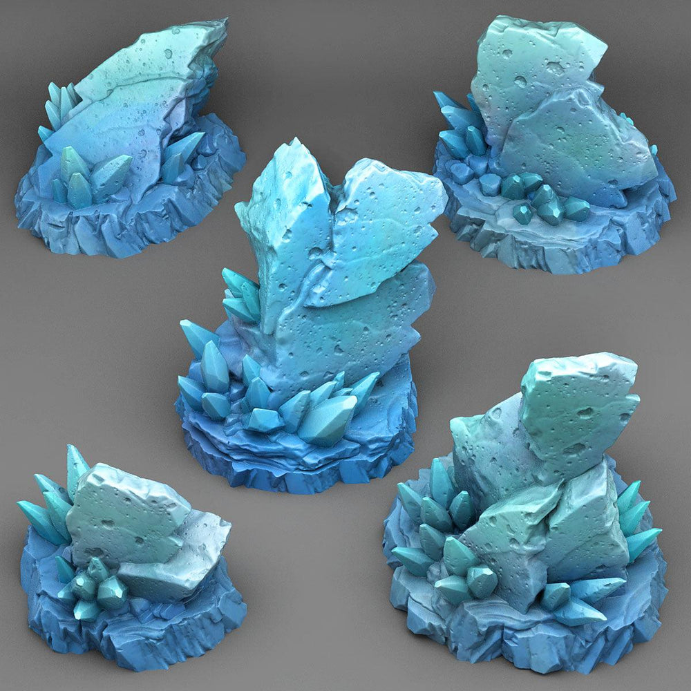 3D Printed Fantastic Plants and Rocks Frozen Rocks 28mm - 32mm D&D Wargaming (Online Only)