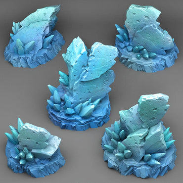 3D Printed Fantastic Plants and Rocks Frozen Rocks 28mm - 32mm D&D Wargaming (Online Only)