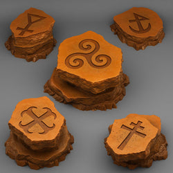 3D Printed Fantastic Plants and Rocks Gaelic Stones 28mm - 32mm D&D Wargaming (Online Only)