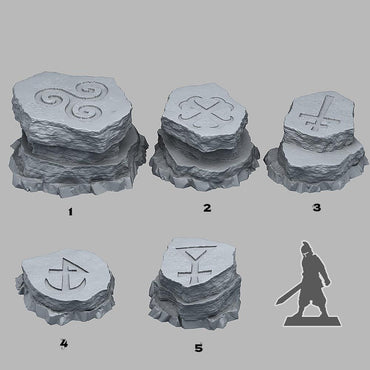 3D Printed Fantastic Plants and Rocks Gaelic Stones 28mm - 32mm D&D Wargaming (Online Only)