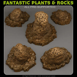 3D Printed Fantastic Plants and Rocks Giant Anthills 28mm - 32mm D&D Wargaming (Online Only)