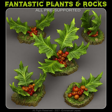 3D Printed Fantastic Plants and Rocks GIANT HOLLY 28mm - 32mm D&D Wargaming (Online Only)