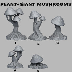 3D Printed Fantastic Plants and Rocks Giant Mushrooms 28mm - 32mm D&D Wargaming (Online Only)