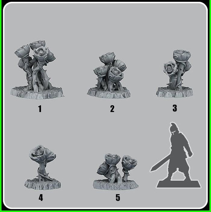3D Printed Fantastic Plants and Rocks Giant Mystic Roses 28mm - 32mm D&D Wargaming (Online Only)