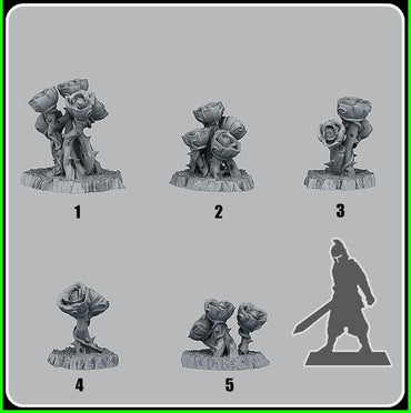 3D Printed Fantastic Plants and Rocks Giant Mystic Roses 28mm - 32mm D&D Wargaming (Online Only)