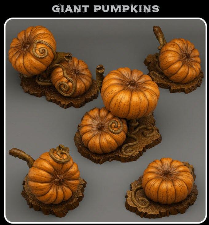3D Printed Fantastic Plants and Rocks Giant Pumpkins 28mm - 32mm D&D Wargaming (Online Only)