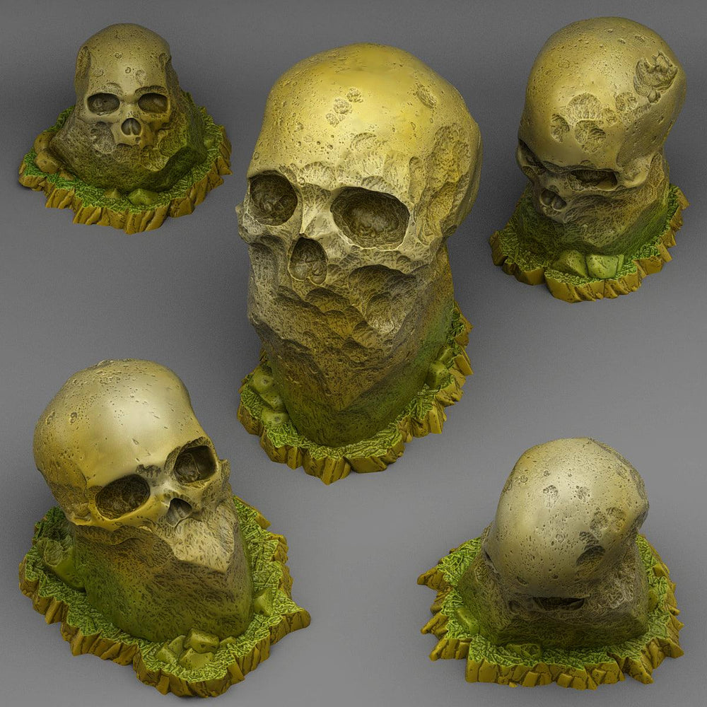 3D Printed Fantastic Plants and Rocks Giant Skull Stones 28mm - 32mm D&D Wargaming (Online Only)
