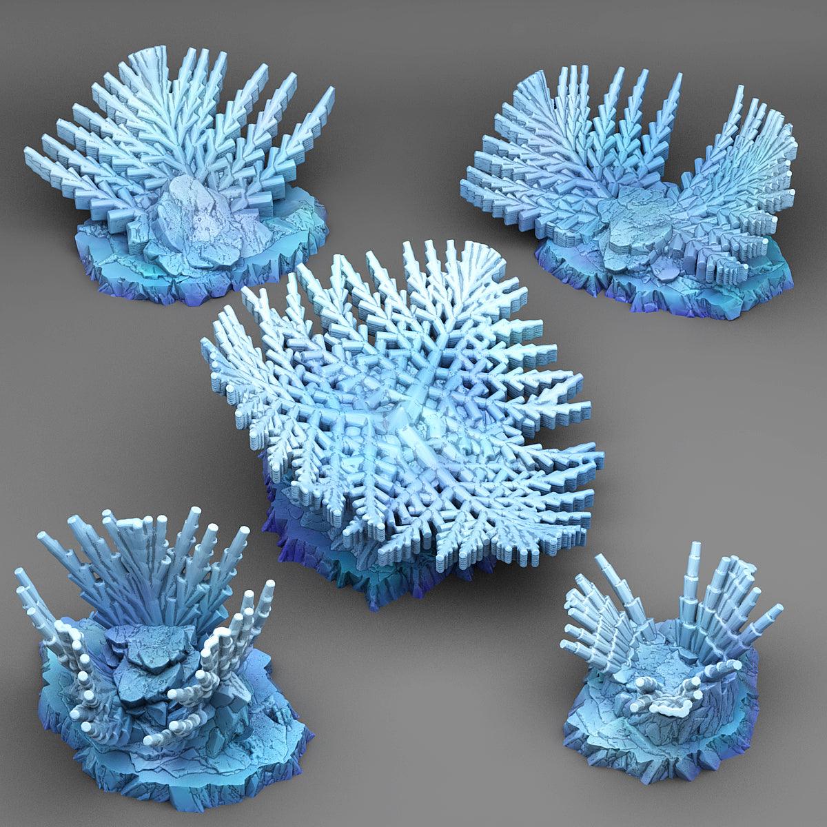 3D Printed Fantastic Plants and Rocks Giant Snowflake Plants 28mm - 32mm D&D Wargaming (Online Only)