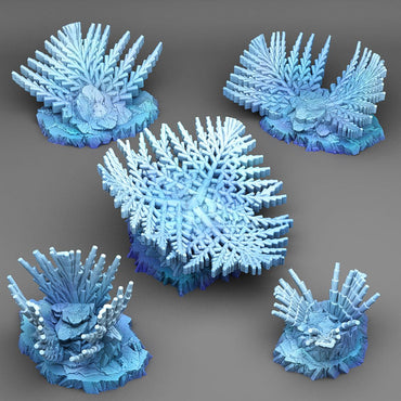 3D Printed Fantastic Plants and Rocks Giant Snowflake Plants 28mm - 32mm D&D Wargaming (Online Only)
