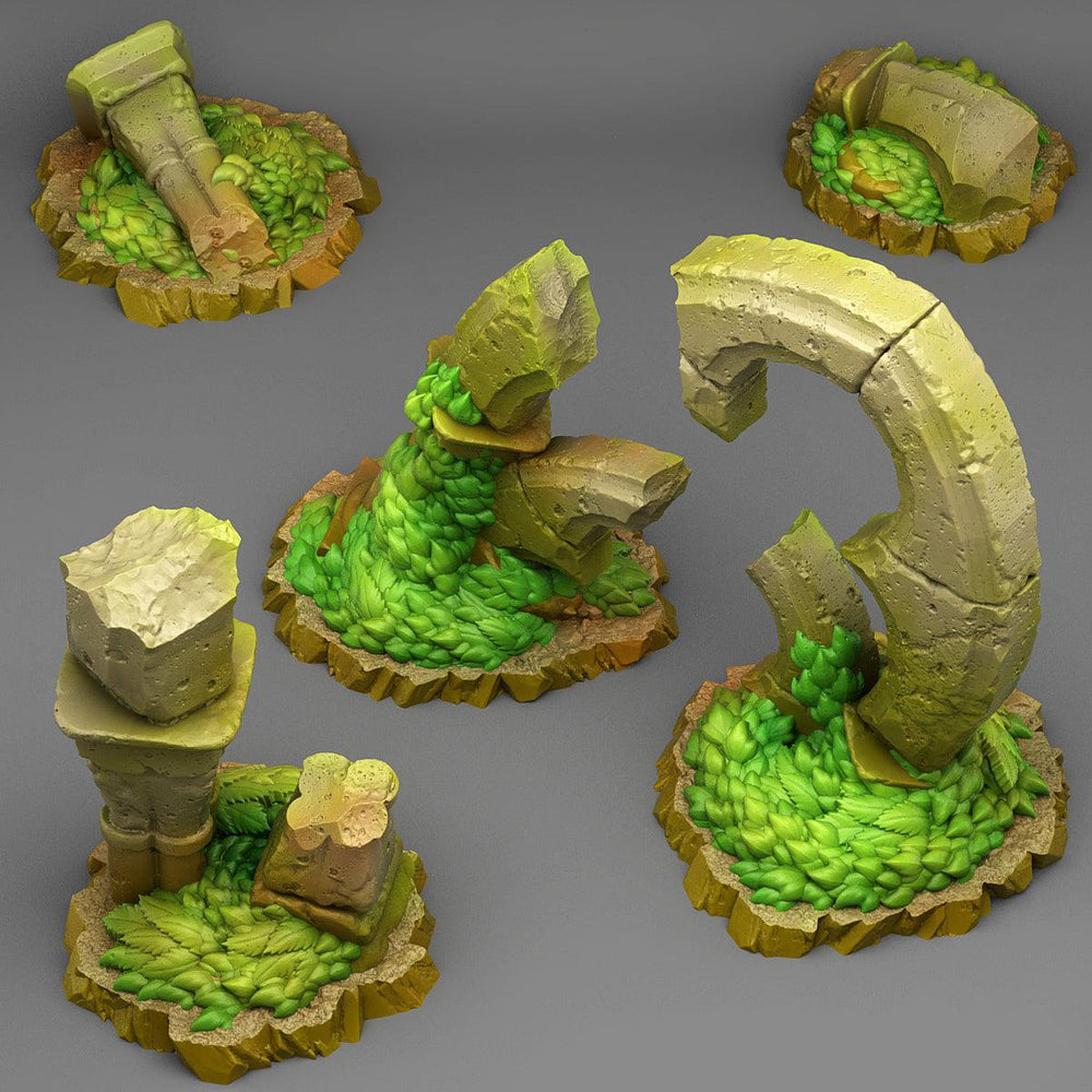 3D Printed Fantastic Plants and Rocks Gothic Ruins 28mm - 32mm D&D Wargaming (Online Only)