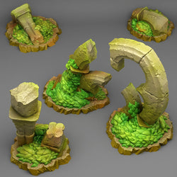 3D Printed Fantastic Plants and Rocks Gothic Ruins 28mm - 32mm D&D Wargaming (Online Only)