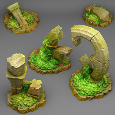 3D Printed Fantastic Plants and Rocks Gothic Ruins 28mm - 32mm D&D Wargaming (Online Only)