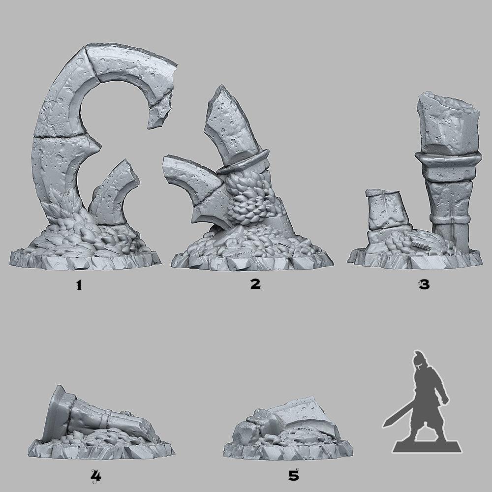 3D Printed Fantastic Plants and Rocks Gothic Ruins 28mm - 32mm D&D Wargaming (Online Only)