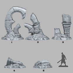 3D Printed Fantastic Plants and Rocks Gothic Ruins 28mm - 32mm D&D Wargaming (Online Only)