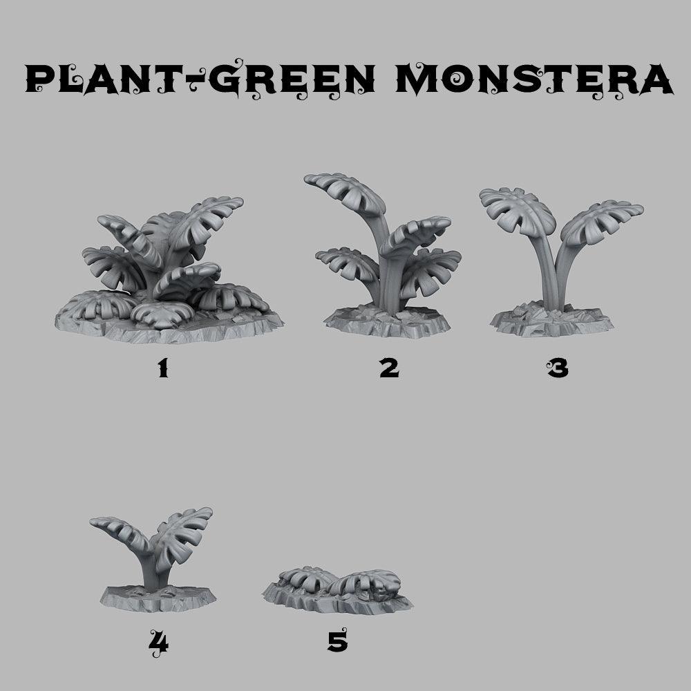 3D Printed Fantastic Plants and Rocks Green Monstera 28mm - 32mm D&D Wargaming (Online Only)