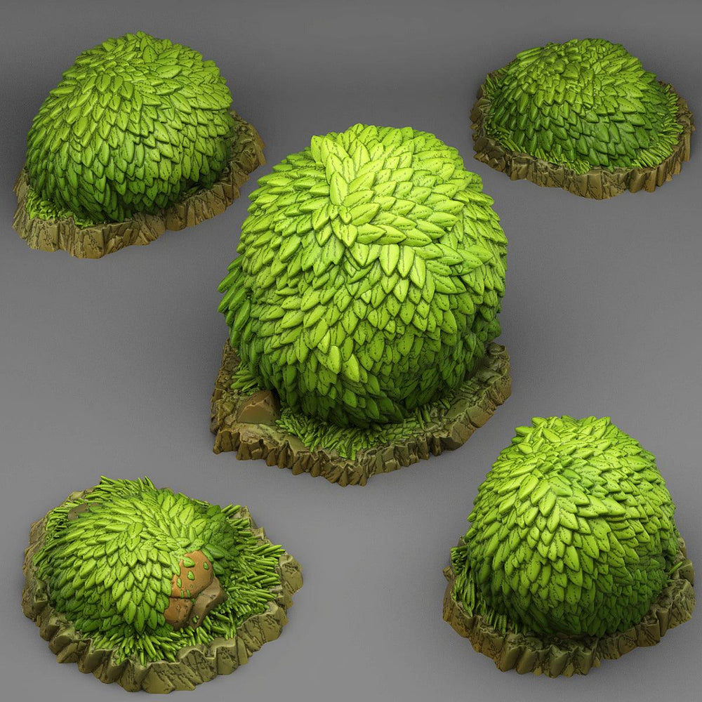 3D Printed Fantastic Plants and Rocks GREEN ROUND BUSH 28mm - 32mm D&D Wargaming (Online Only)