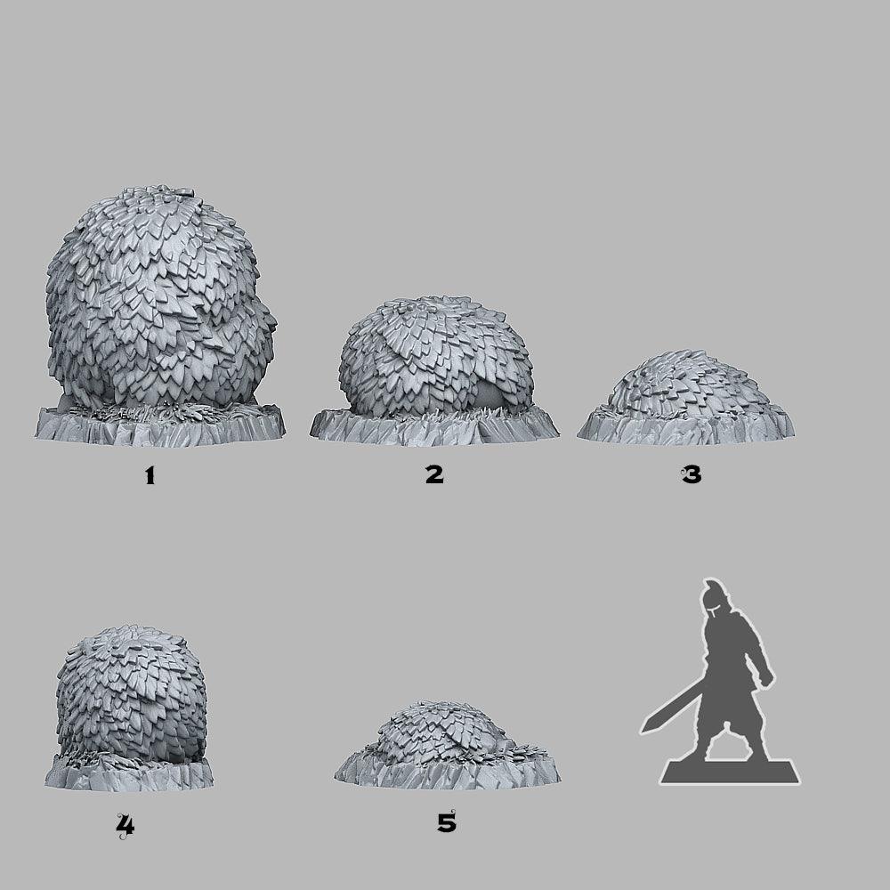 3D Printed Fantastic Plants and Rocks GREEN ROUND BUSH 28mm - 32mm D&D Wargaming (Online Only)