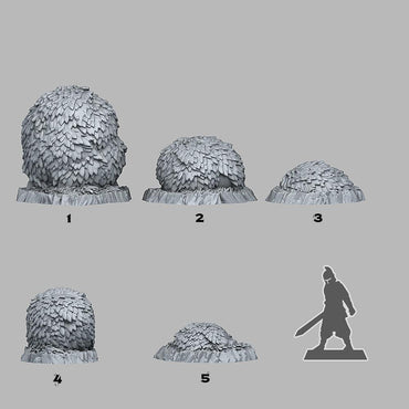 3D Printed Fantastic Plants and Rocks GREEN ROUND BUSH 28mm - 32mm D&D Wargaming (Online Only)