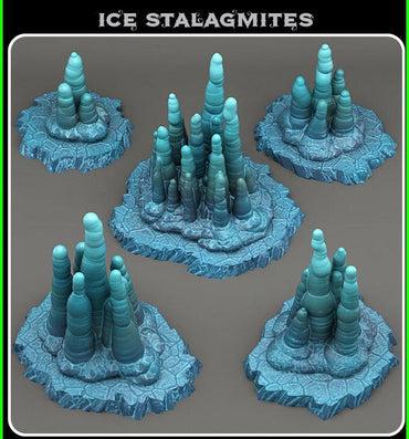 3D Printed Fantastic Plants and Rocks Ice Stalagmites 28mm - 32mm D&D Wargaming (Online Only)