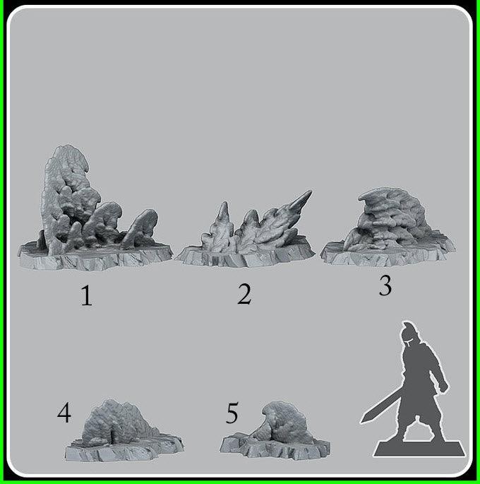 3D Printed Fantastic Plants and Rocks Icy Coral 28mm - 32mm D&D Wargaming (Online Only)