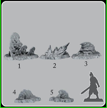 3D Printed Fantastic Plants and Rocks Icy Coral 28mm - 32mm D&D Wargaming (Online Only)