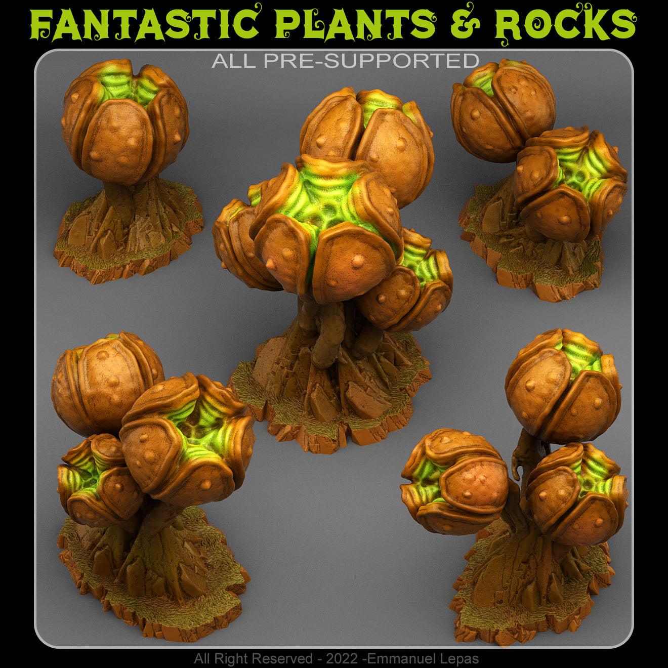 3D Printed Fantastic Plants and Rocks INSANITY SPORE PODS 28mm - 32mm D&D Wargaming (Online Only)