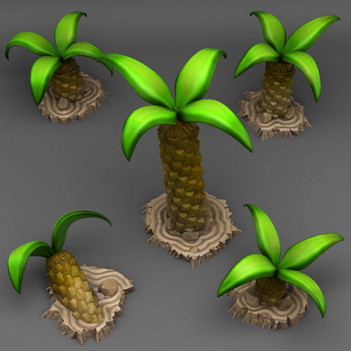 3D Printed Fantastic Plants and Rocks Island Palm 28mm - 32mm D&D Wargaming (Online Only)