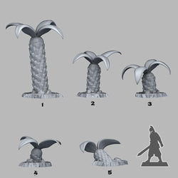 3D Printed Fantastic Plants and Rocks Island Palm 28mm - 32mm D&D Wargaming (Online Only)