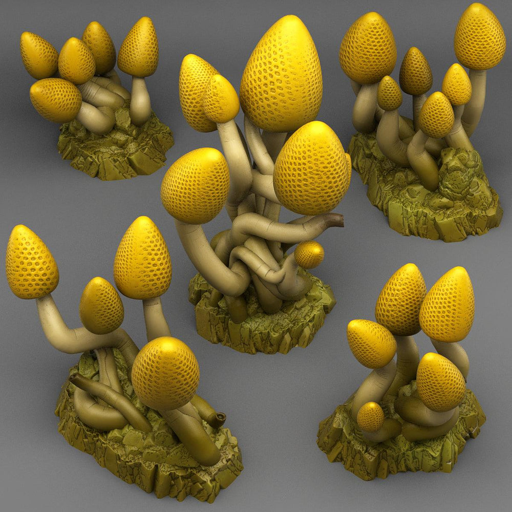 3D Printed Fantastic Plants and Rocks Lemondrop Mushrooms 28mm - 32mm D&D Wargaming (Online Only)