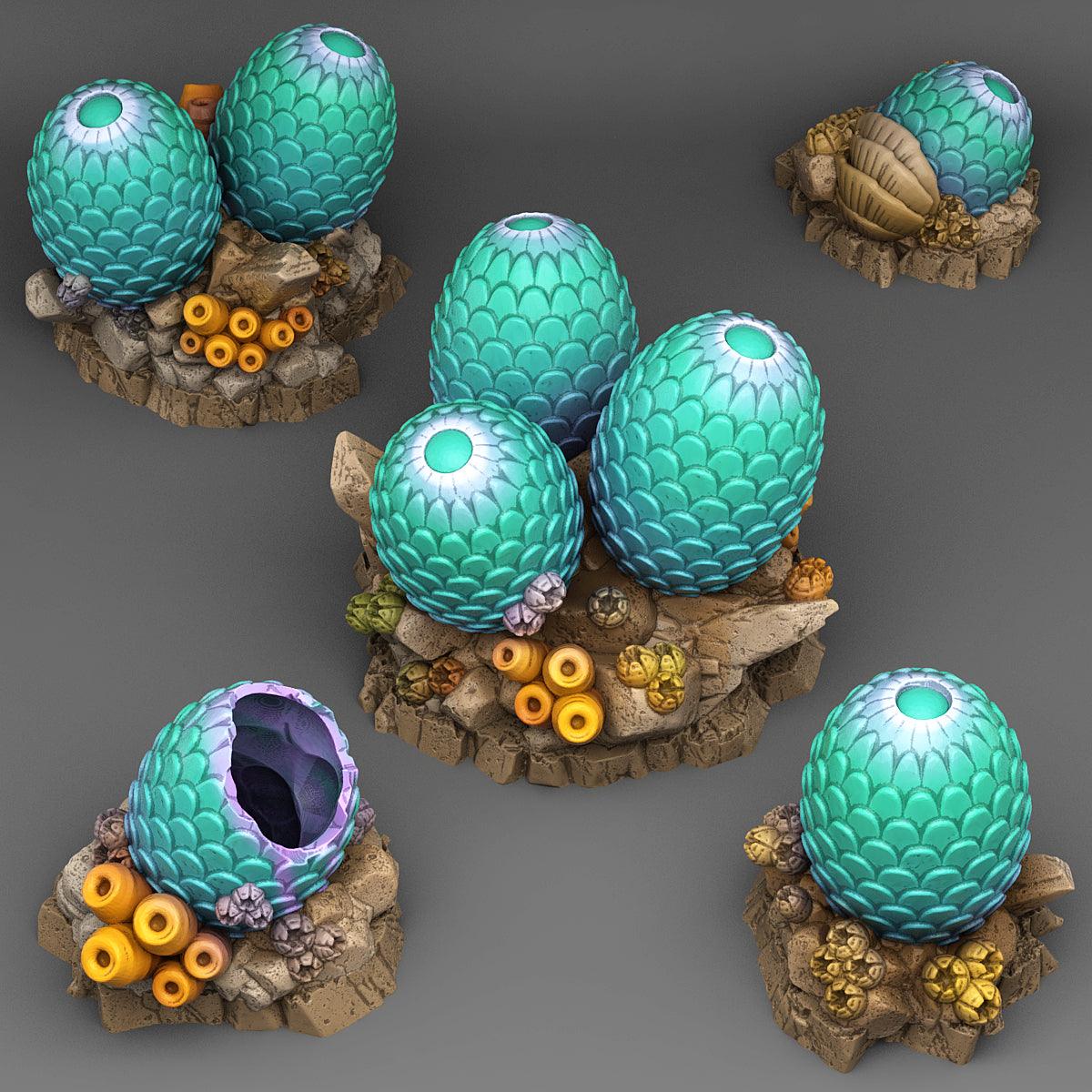 3D Printed Fantastic Plants and Rocks Leviathan Eggs 28mm - 32mm D&D Wargaming (Online Only)