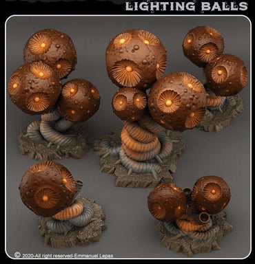 3D Printed Fantastic Plants and Rocks Lighting Balls 28mm - 32mm D&D Wargaming (Online Only)