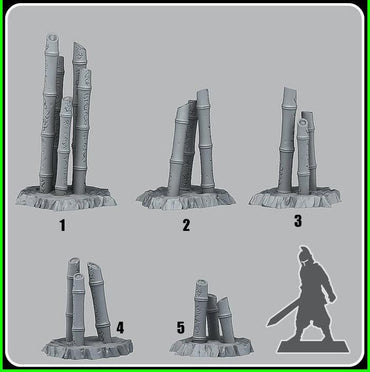 3D Printed Fantastic Plants and Rocks Magic Bamboo Groves 28mm - 32mm D&D Wargaming (Online Only)