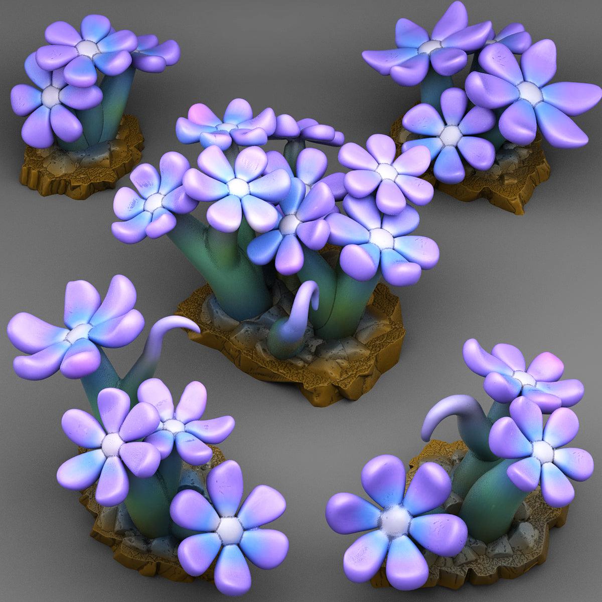 3D Printed Fantastic Plants and Rocks MAGIC CHILDISH FLOWERS 28mm - 32mm D&D Wargaming (Online Only)
