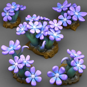 3D Printed Fantastic Plants and Rocks MAGIC CHILDISH FLOWERS 28mm - 32mm D&D Wargaming (Online Only)