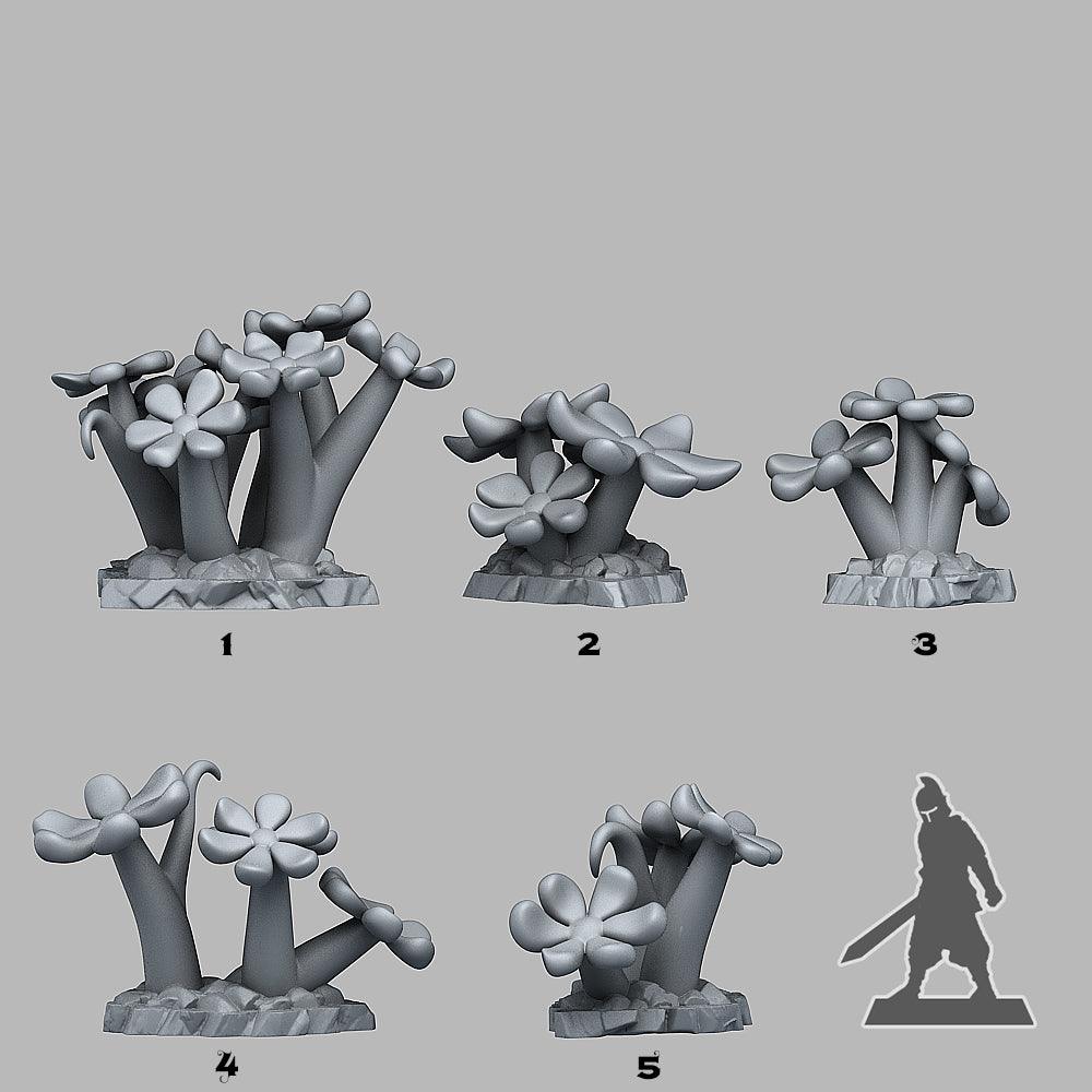 3D Printed Fantastic Plants and Rocks MAGIC CHILDISH FLOWERS 28mm - 32mm D&D Wargaming (Online Only)