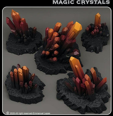 3D Printed Fantastic Plants and Rocks Magic Crystals 28mm - 32mm D&D Wargaming (Online Only)