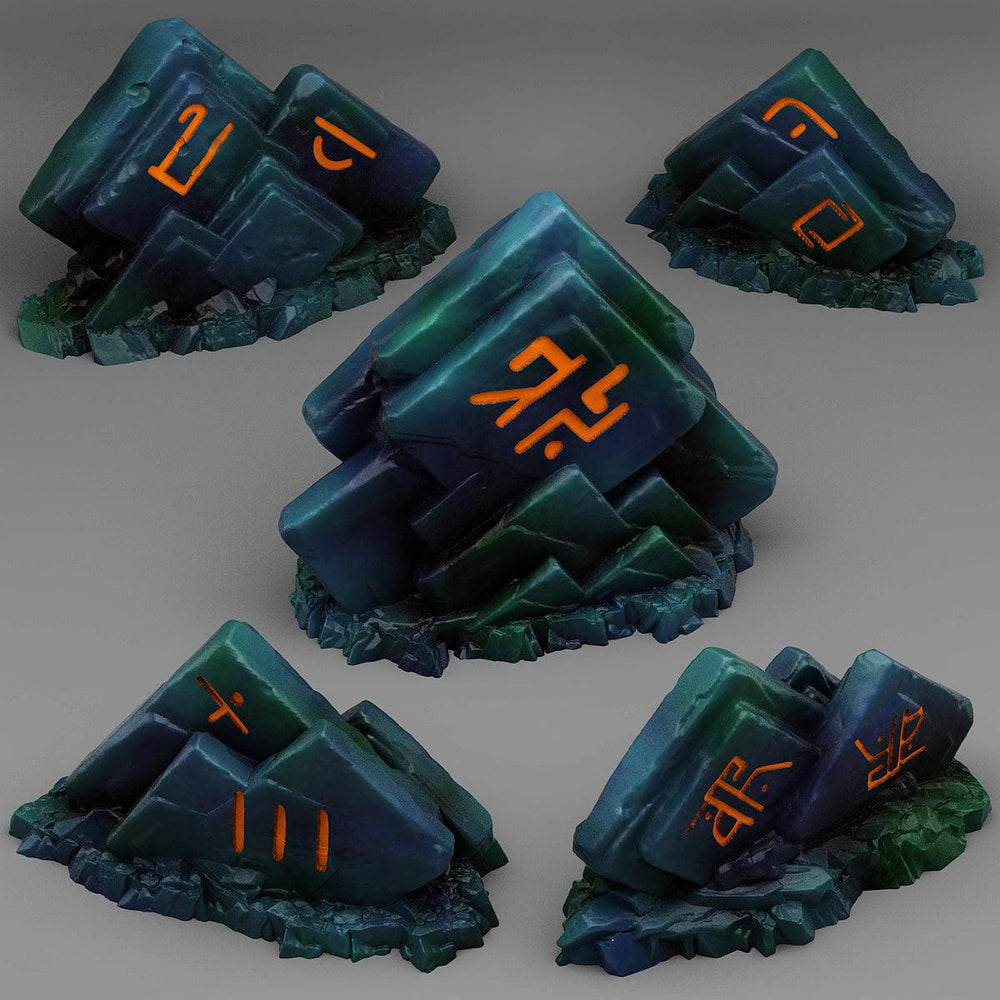 3D Printed Fantastic Plants and Rocks Magic Square Rocks 28mm - 32mm D&D Wargaming (Online Only)