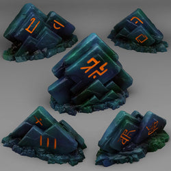 3D Printed Fantastic Plants and Rocks Magic Square Rocks 28mm - 32mm D&D Wargaming (Online Only)