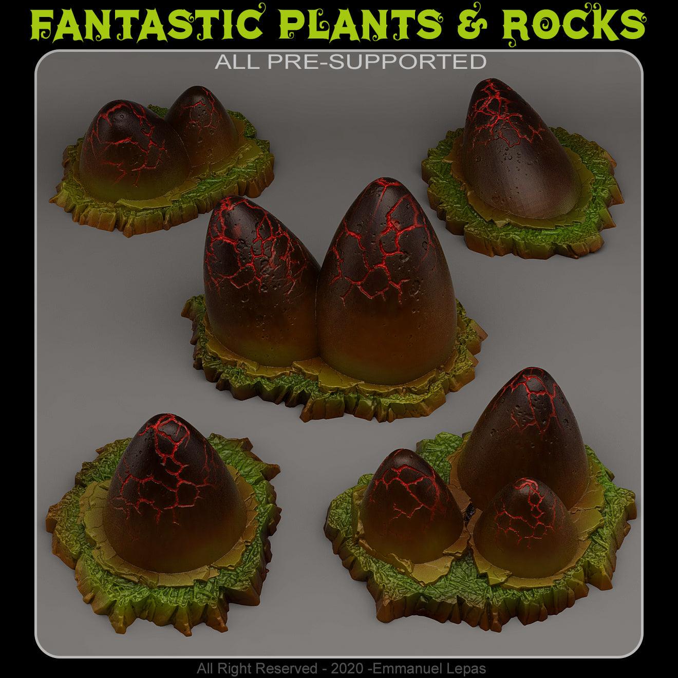 3D Printed Fantastic Plants and Rocks MAGICAL EGGS 28mm - 32mm D&D Wargaming (Online Only)