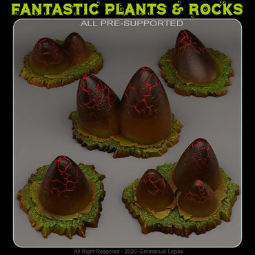 3D Printed Fantastic Plants and Rocks MAGICAL EGGS 28mm - 32mm D&D Wargaming (Online Only)