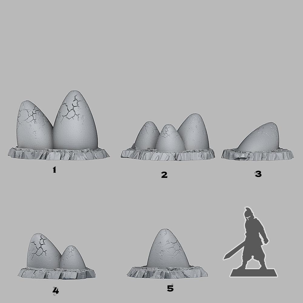 3D Printed Fantastic Plants and Rocks MAGICAL EGGS 28mm - 32mm D&D Wargaming (Online Only)