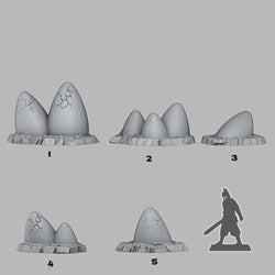 3D Printed Fantastic Plants and Rocks MAGICAL EGGS 28mm - 32mm D&D Wargaming (Online Only)