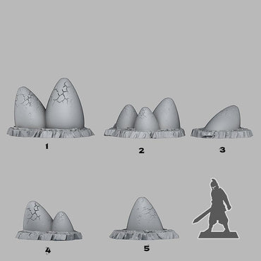 3D Printed Fantastic Plants and Rocks MAGICAL EGGS 28mm - 32mm D&D Wargaming (Online Only)