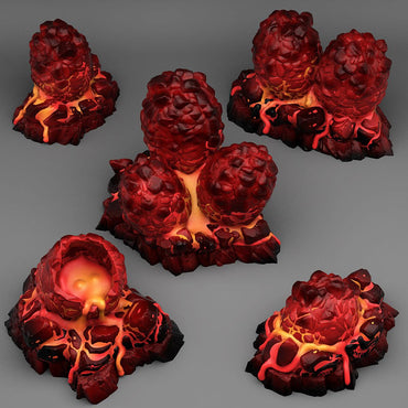 3D Printed Fantastic Plants and Rocks Magma Dragon Eggs 28mm - 32mm D&D Wargaming (Online Only)