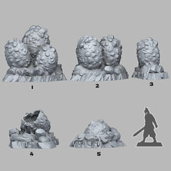 3D Printed Fantastic Plants and Rocks Magma Dragon Eggs 28mm - 32mm D&D Wargaming (Online Only)