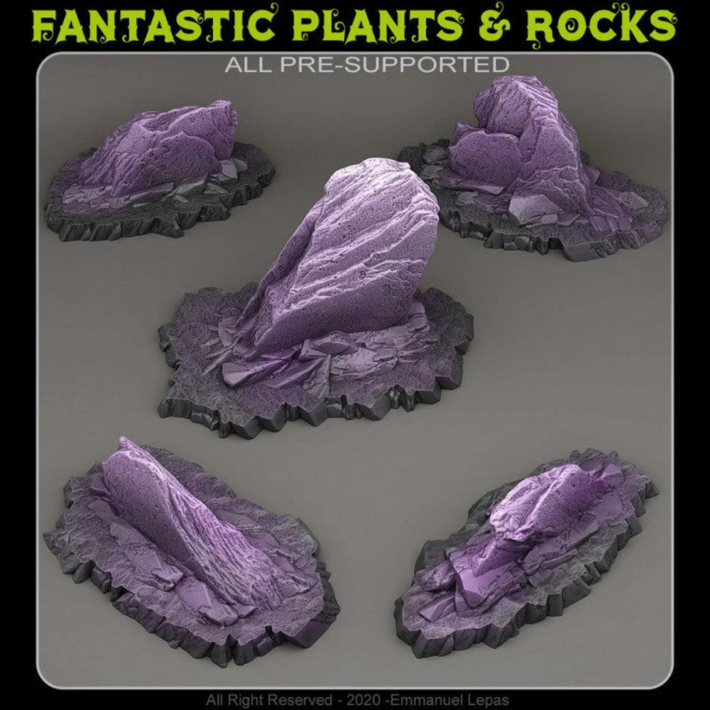 3D Printed Fantastic Plants and Rocks Maleficent Slates 28mm - 32mm D&D Wargaming (Online Only)