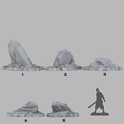 3D Printed Fantastic Plants and Rocks Maleficent Slates 28mm - 32mm D&D Wargaming (Online Only)