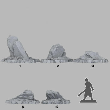 3D Printed Fantastic Plants and Rocks Maleficent Slates 28mm - 32mm D&D Wargaming (Online Only)