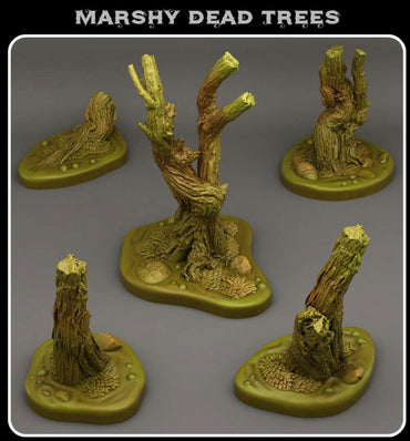 3D Printed Fantastic Plants and Rocks Marshy Dead Trees 28mm - 32mm D&D Wargaming (Online Only)
